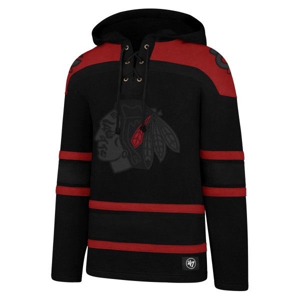 ´47 Brand NHL Chicago Blackhawks Jet Black Superior Lacer Hood