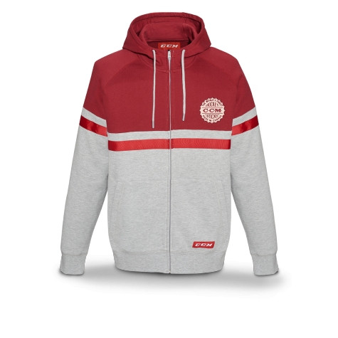 CCM Heritage Logo Full Zip Hood Senior Carnelian Red