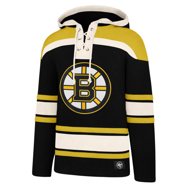 ´47 Brand NHL Boston Bruins David Pastrnak Jet Black Superior Lacer Hood Gr. XL