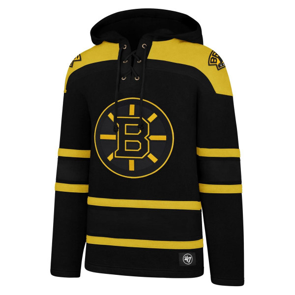 ´47 Brand NHL Boston Bruins Jet Black Superior Lacer Hood